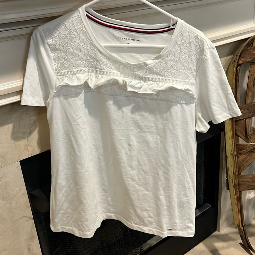 Size L white knit top.  Worn once. Listing #196